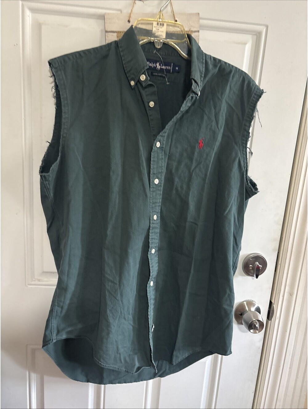Ralph Lauren Men's Green Cotton Shirt M Sleeveless
